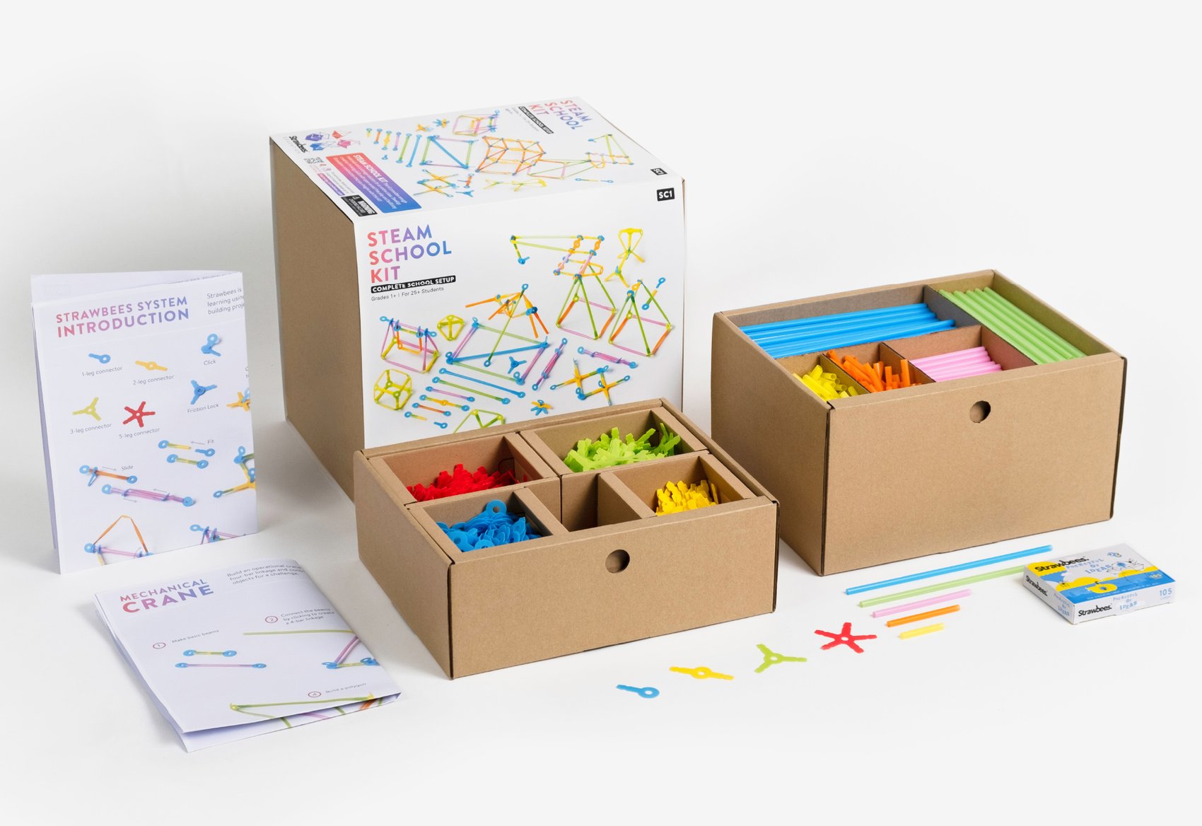 2_STEAM_School_Kit_with_license_Strawbees_box_with_unboxed_material-1